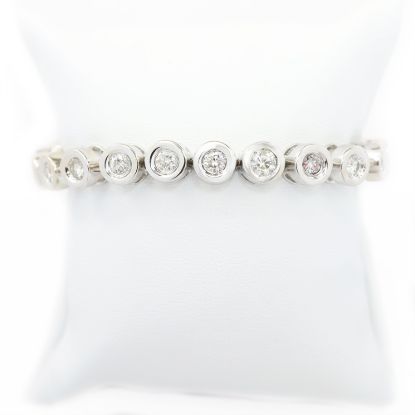 Picture of 14k White Gold Brilliant Bezel Set Diamond Bracelet
