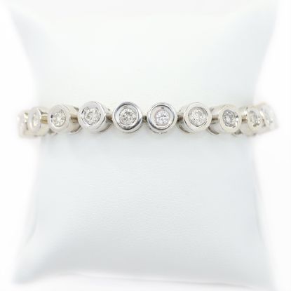 Picture of 14k White Gold Bezel Set Diamond Bracelet