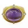 Picture of 18k Yellow Gold Oval Cabochon Amethyst & Diamond Accents Ring