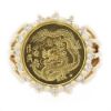 Picture of 14k Yellow Gold Diamond & Gold Coin Ring
