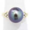 Picture of 18k Yellow Gold Cultured Tahitian Pearl & Diamond Ring