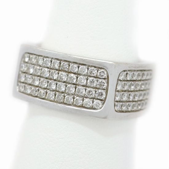 Picture of 14k White Gold Brilliant Micro Pavé Set Diamond Men's Ring
