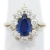 Picture of 14k White Gold Pear Cut Sapphire & Diamond Halo Ring