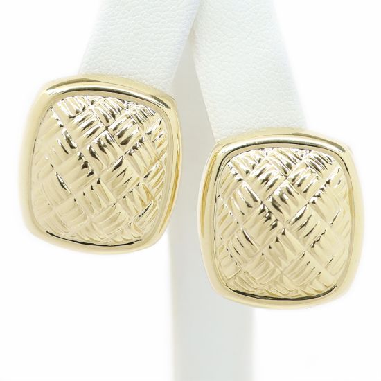 Picture of 14k Yellow Gold Cross-Hatch Earrings
