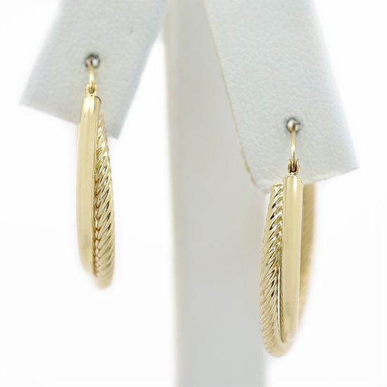 Picture of 14k Yellow Gold Overlap Hoop Earrings