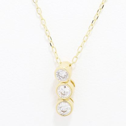 Picture of 14k Yellow Gold Round Bezel Set Diamond Pendant