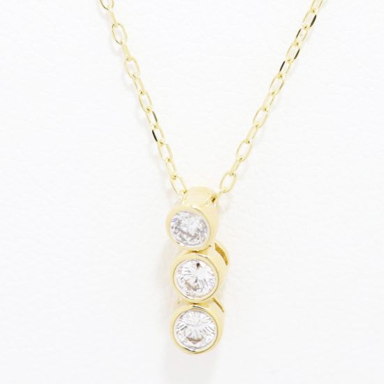 Picture of 14k Yellow Gold Round Bezel Set Diamond Pendant