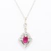 Picture of 18k White Gold Ruby & Diamond Pendant/Chain