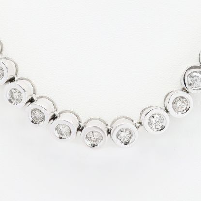 Picture of 14k White Gold Brilliant Bezel Set Diamond Necklace