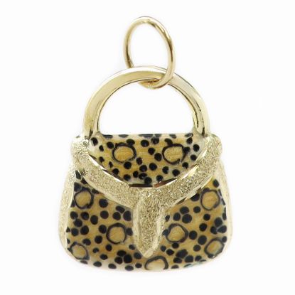 Picture of 14k Yellow Gold Enamel Purse Charm