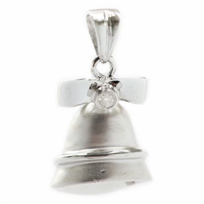 Picture of 18k White Gold Diamond Bell Charm