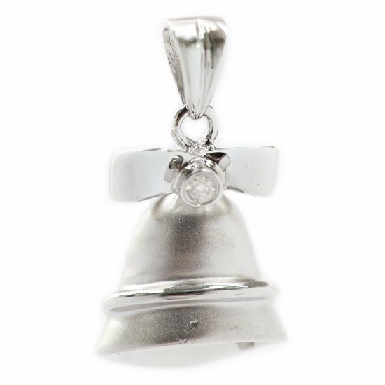 Picture of 18k White Gold Diamond Bell Charm