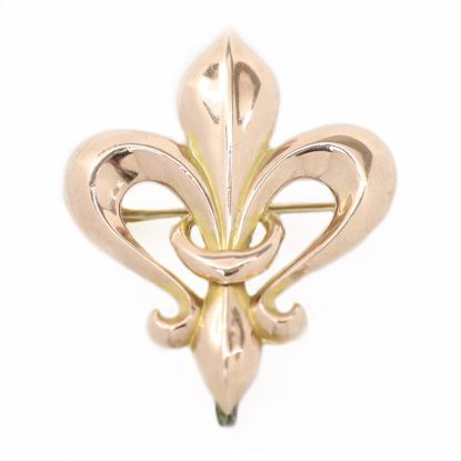 Picture of 14k Two Tone Gold Fleur-de-Lis Brooch
