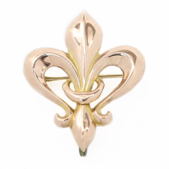 Picture of 14k Two Tone Gold Fleur-de-Lis Brooch