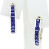 Picture of 18k Two Tone Gold Pavé Set Diamond & Sapphire Hoop Earrings