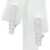 Picture of 14k White Gold Diamond Half Hoop Earrings