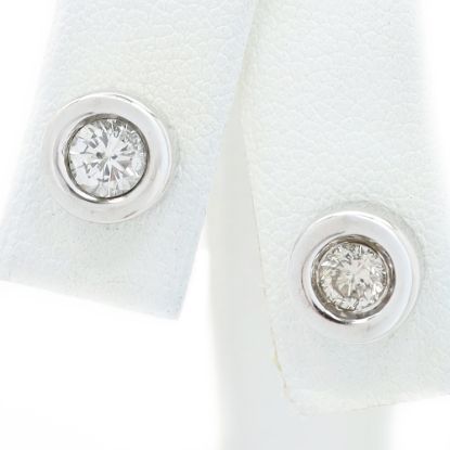 Picture of 14k White Gold Bezel Set Solitaire Diamond Studs