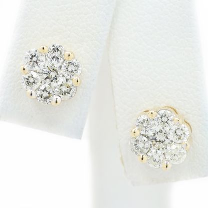 Picture of 14k Yellow Gold Brilliant Diamond Stud Earrings