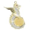 Picture of 14k Yellow Gold Diamond & Ruby Coin Pendant