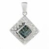 Picture of 14k White Gold Pavé Set White & Blue Diamond Pendant