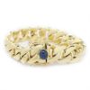 Picture of 14k Yellow Gold Oval Star Sapphire Cuban Link Bracelet