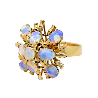 Picture of Vintage Mid Century 18k Gold & Opal Cocktail Ring