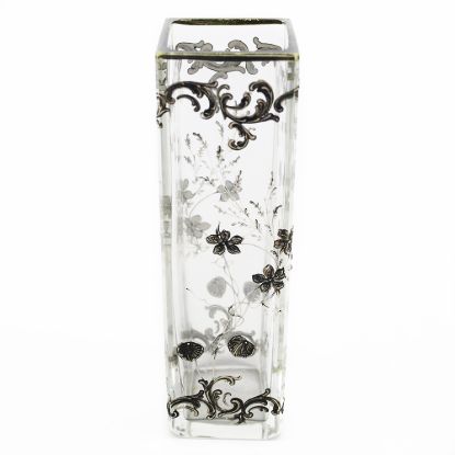 Picture of Late 19th/Early 20th Century Trompe l'Oeil Silver Enameled Bohemian Glass Vase