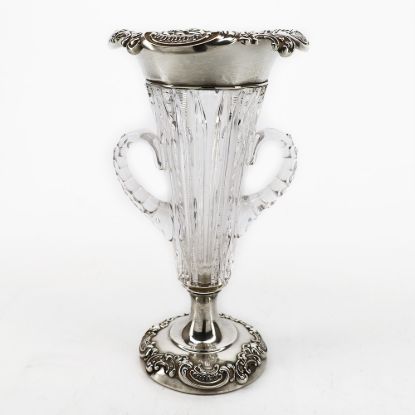 Picture of Cut Glass and Sterling Silver Vase