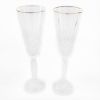 Picture of Pair of Champagne Flutes, Gold Rim