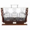 Picture of Vintage Lead Crystal Silver Plated Locking Tantalus with Three Decanters