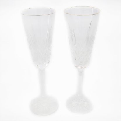 Picture of Pair of Champagne Flutes, Gold Rim