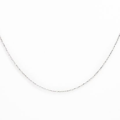 Picture of 14k White Gold Thin Twisted Bar Link Necklace