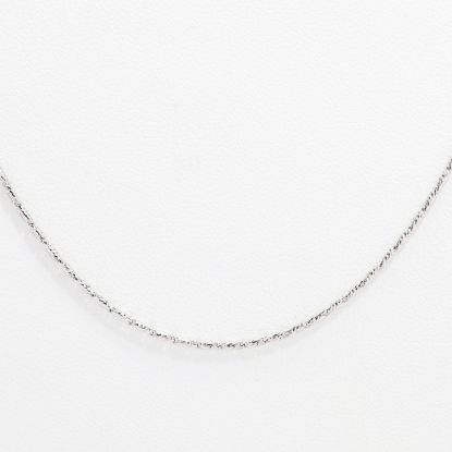 Picture of 14k White Gold Thin Twisted Bar Link Necklace