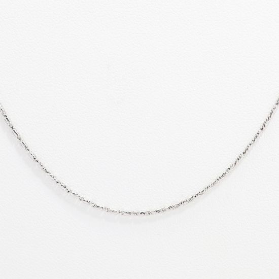 Picture of 14k White Gold Thin Twisted Bar Link Necklace