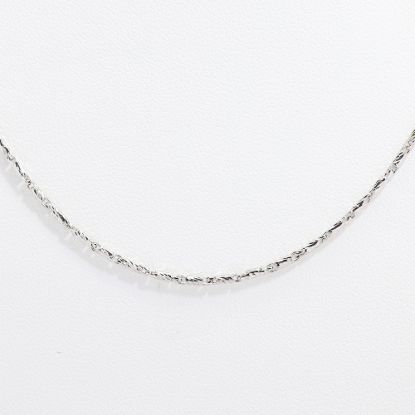 Picture of 14k White Gold Thin Textured Bar Link Necklace