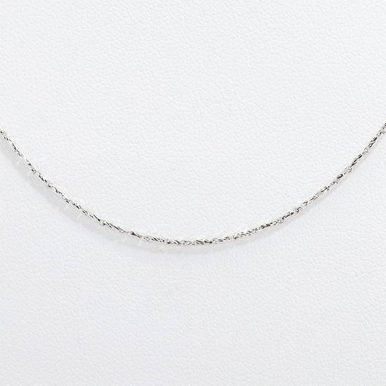 Picture of 14k White Gold Thin Textured Bar Link Chain