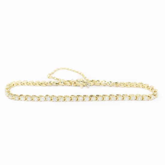 Picture of 14k Yellow Gold Diamond Tennis Bracelet