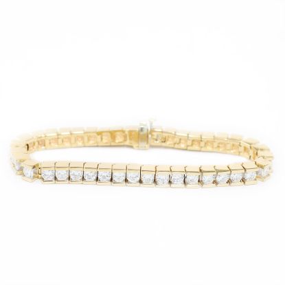 Picture of 14k Yellow Gold Brilliant Diamond Line Bracelet