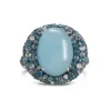 Picture of 14 White Gold Cabochon Aquamarine, Blue Topaz, & Diamond Mosaic Ring